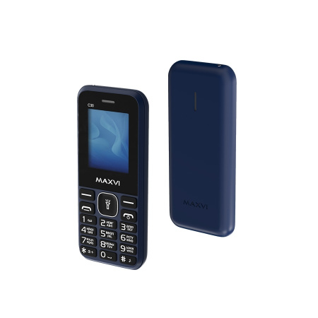 Сотовый Maxvi C30 Blue 2sim/1.77"/160*128/microSD/0.3МП/Bt/600мАч/моноблок