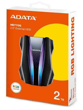Жесткий диск USB3.2 2.5" 2TB A-Data HD770G (AHD770G-2TU32G1-CBK) Черный,IP68, RGB