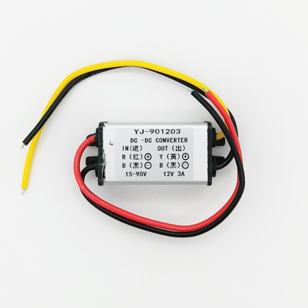 Преобразователь DC/DC в корпусе out 12V  3A, in 15..90V, StepDown, IP67, 60*24.5*20, YJ-901203X
