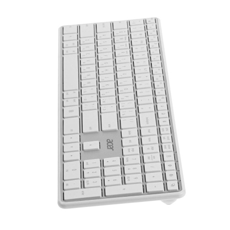 Клавиатура Беспроводная Acer OKR301, USB Bluetooth/Радиоканал, белый/серебристый