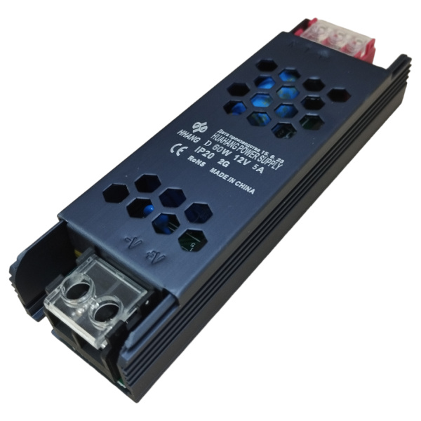 Блок питания в корпусе 12в,  5а, IP20, 120*35*21мм, LS Slim 60W