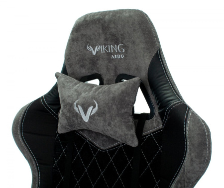 Кресло игровое Zombie VIKING 7 KNIGHT Fabric черный текстиль/эко.кожа с подголов. крестовина металл