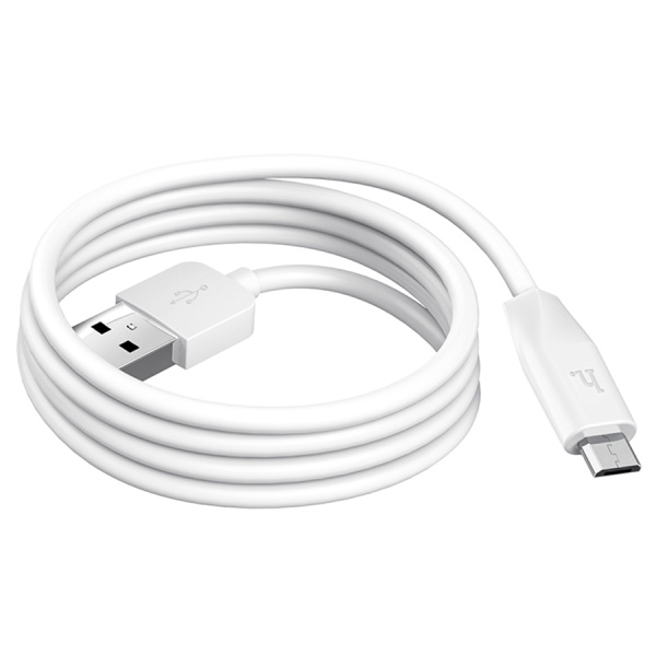 Кабель MicroUSB(m) - USB(m) HOCO X1, 1м,2.4A  белый