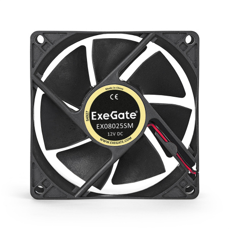 Вентилятор 12В DC ExeGate EX08025SM (80x80x25 мм, Sleeve bearing (подшипник скольжения), Molex, 2200RPM, 22dBA