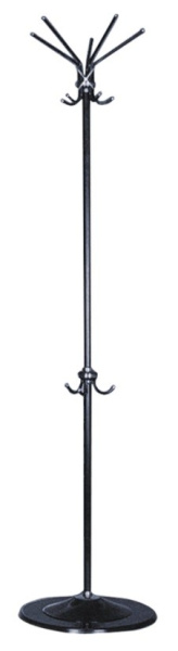 Вешалка-стойка СС, 1,8 м, диск 39см, 5 осн.+3 доп.крючка, металл, черная (80079/ 600103 )