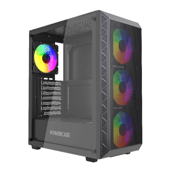 Корпус ATX Б_БП Powercase Mistral S4B (USB, Audio,TG, 4x120mm FRGB, черный)[CMSB-L4]