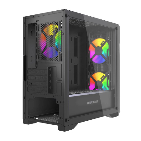 Корпус mATX Б_БП Powercase Mistral Micro X3B ARGB (USB, Audio,TG, 3x120mm ARGB, черный)[CMMXB-A3]