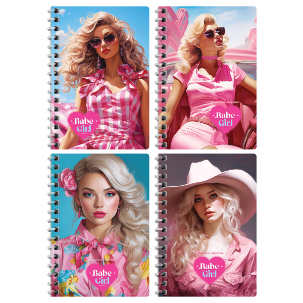 Записная книжка BG А6, 80л., "Pink girls", гребень ЗК6гр80 12800