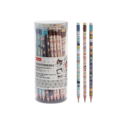 Карандаш ч/гр. Hatber "Teddy Friends" HB с ластиком (BL_086458)