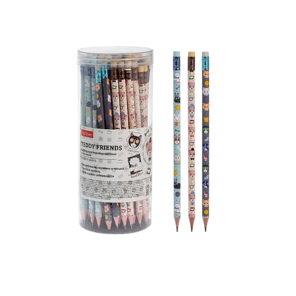 Карандаш ч/гр. Hatber "Teddy Friends" HB с ластиком (BL_086458)