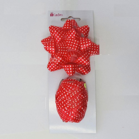 Бант подарочный -звезда 9см +лента 10м ассорти