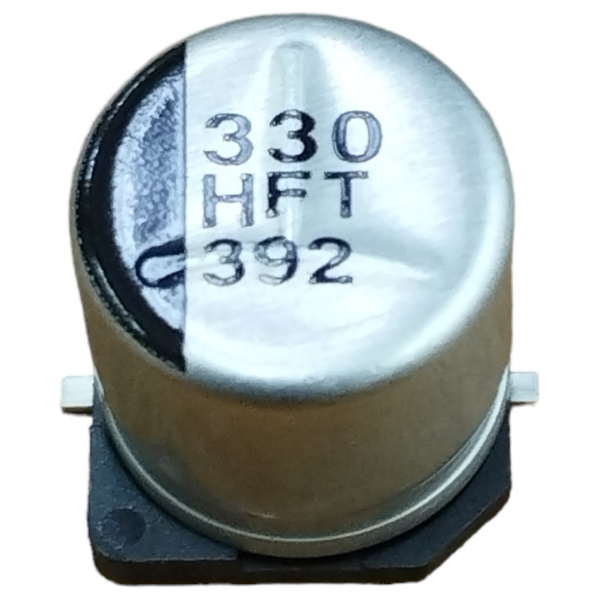 Конденсатор электролитический (ECAP SMD)  330мкф,  50в, Panasonic, EEEFT1H331AP, 105C, 10*10.2