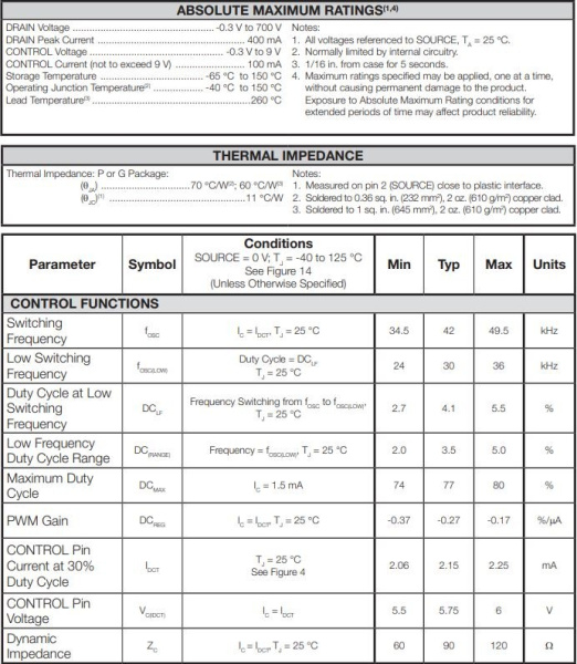 микросхема LNK520PN, DIP8