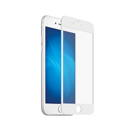 Защитное стекло для iPhone 7 Plus/8 Plus с цветной рамкой (fullscreen) (DF iColor-16) (white)