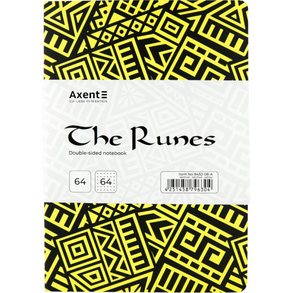 Записная книжка AXENT А5 "The Runes" желтый 64стр., в точку 8452-08-A