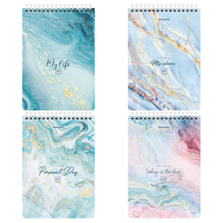 Блокнот BRAUBERG А5 60л. "Мрамор" гребень (114360)