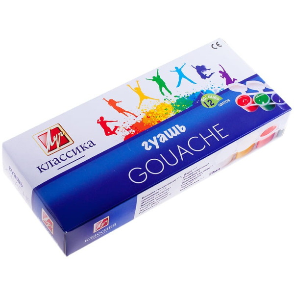 Гуашь 12цв. ЛУЧ "Классика" 20мл. блок-тара (21С 1376-08)