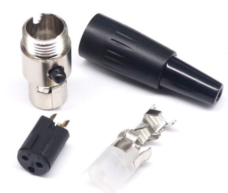 Разъем mini XLR, 3пин, гнездо, на кабель