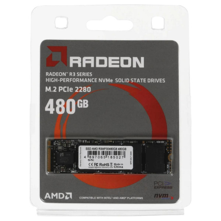 Твердотельный накопитель SSD AMD Radeon R3 Series M2.2280 480GB