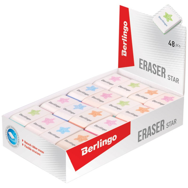 Ластик BERLINGO "Star", прямоугольный (Blc_00270)