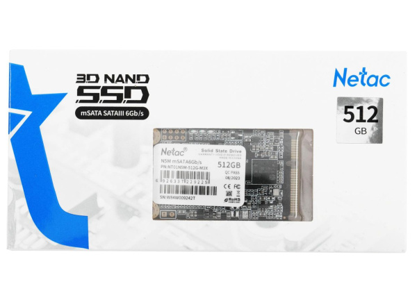 SSD-накопитель mSATA 512GB Netac SSD N5M [NT01N5M-512G-M3X]