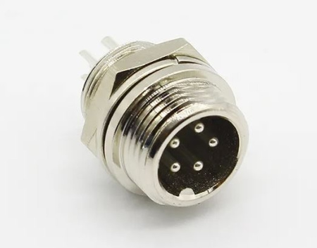 Разъем GX12  5pin, вилка на корпус