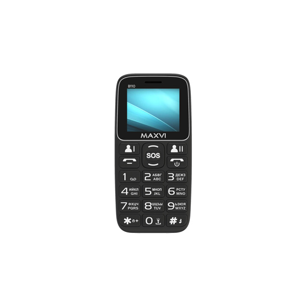 Сотовый Maxvi B110 Black 2sim/1.77"/160*128/microSD/Bt/1000мАч/моноблок