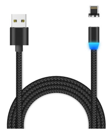 Кабель Lightning (m) - USB(m) Jet.A, 2м, тканевая оплетка, черный (JA-DC46)