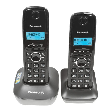 Радиотелефон Panasonic KX-TG1612RUH,серый 2трубки/50м/300м/АОН/книга_50номеров/-/-/-/15-170ч/550мАч