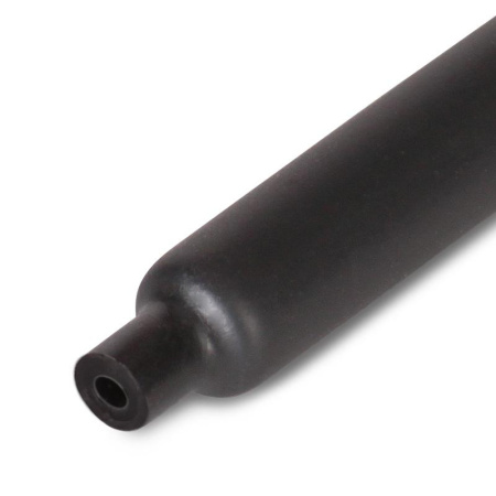 Трубка термоусадочная 3:1,  20.0/6.0мм, черная, клеевая, подавление горения, отрезок 1м, КВТ