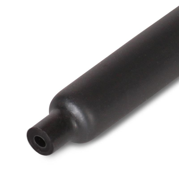 Трубка термоусадочная 3:1,  20.0/6.0мм, черная, клеевая, подавление горения, отрезок 1м, КВТ