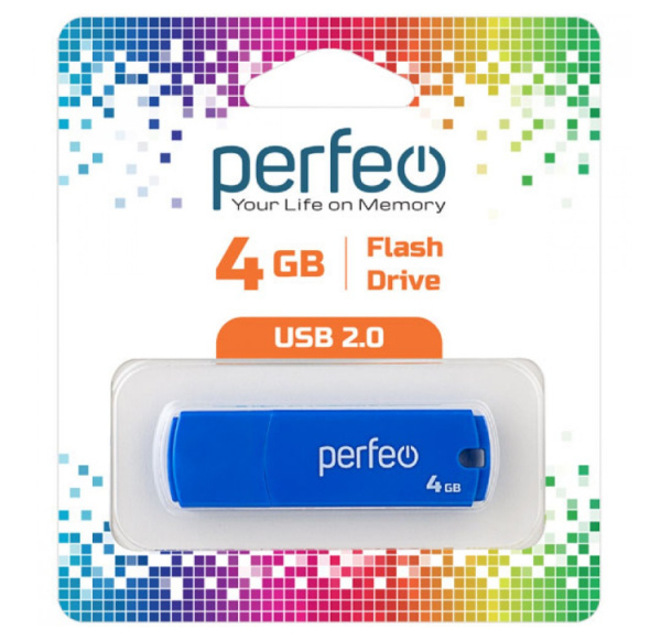 Флеш-накопитель USB2.0 4Gb Perfeo C05 (PF-C05N004) синий