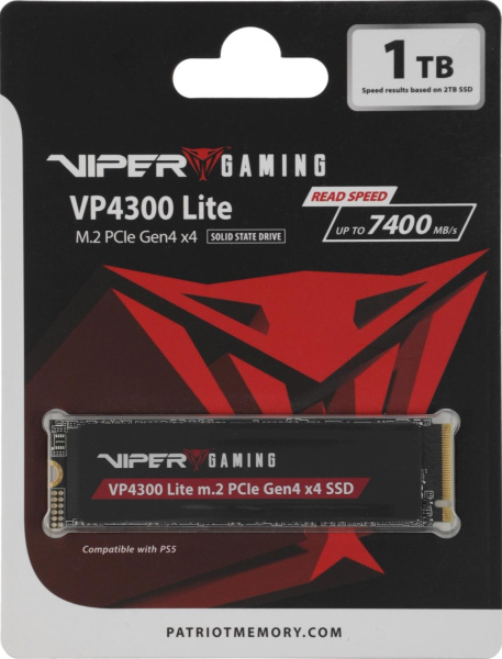 Накопитель SSD Patriot PCIe 4.0 x4 1TB VP4300L1TBM28H Viper VP4300 Lite M.2 2280