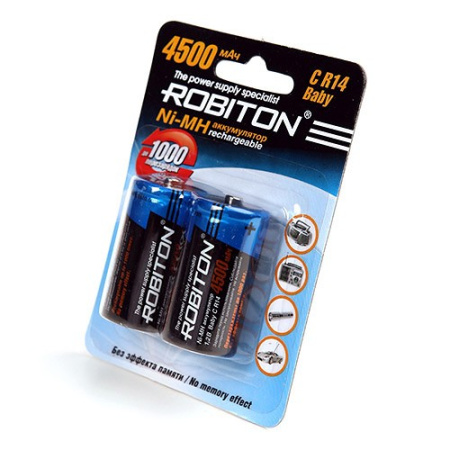 Аккумулятор Ni-MH C Robiton 4500mAh /1.2в упак  2шт.