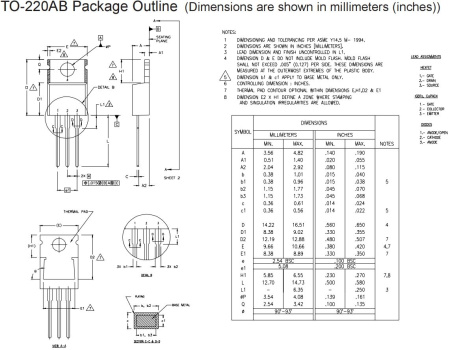 транзистор FET IRFB4227 200V 65A N-Ch 19.7mohm 330W TO220