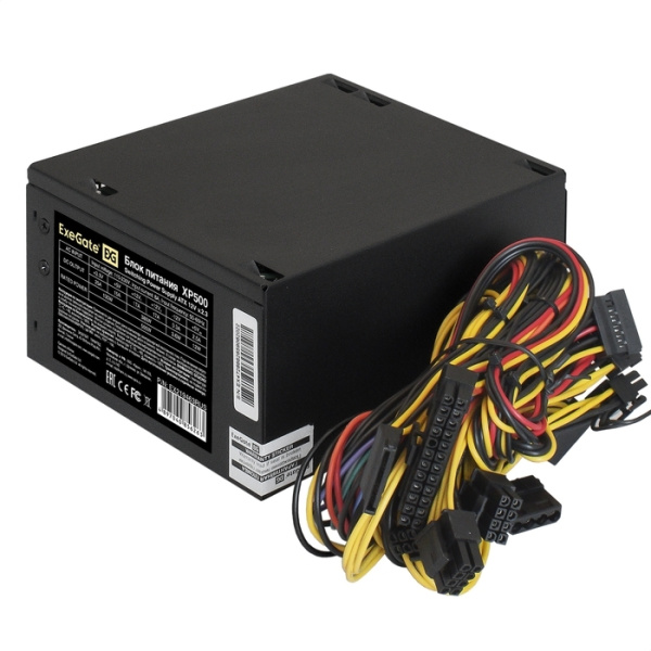 Блок питания 500Вт Exegate XP500 (24+4pin,120mm,3SATA,2IDE,1FDD)