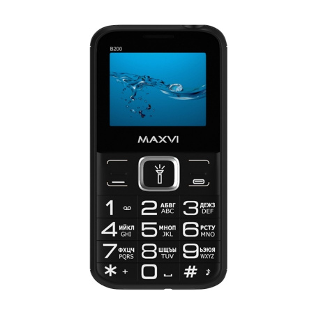 Сотовый Maxvi B200 Black 2sim/1.77"/160*128/microSD/0.3МП/Bt/1400мАч/моноблок