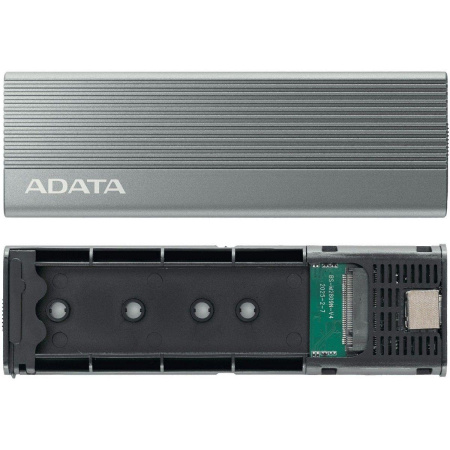 Корпус для HDD/SSD  M.2 ADATA External SSD Enclosure EC680 USB 3.2 Gen2, NVMe/SATA, RGB, Titanium Grey, RTL