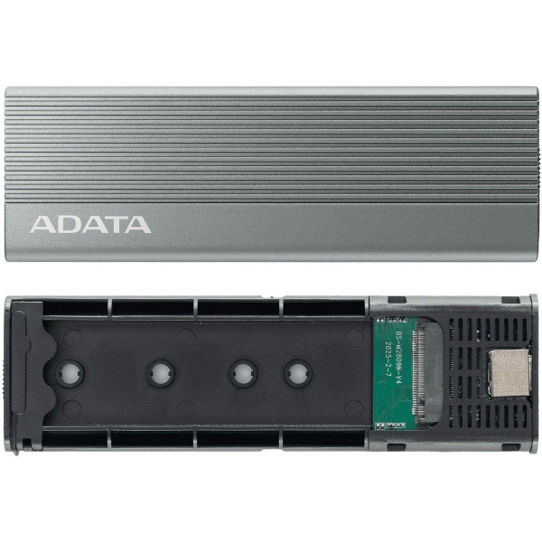 Корпус для HDD/SSD  M.2 ADATA External SSD Enclosure EC680 USB 3.2 Gen2, NVMe/SATA, RGB, Titanium Grey, RTL