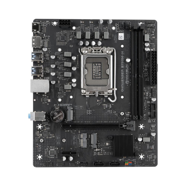 Материнская плата Maxsun MS-Challenger B760M-H B760, LGA1700, 2*DDR4, 1*PCIEx16, 1*PCIEx1, 2*M.2, 2*TypeC, 6*USB3.2Gen1, 4*USB2.0, 3*SATA3.0, 1G, DP, HDMI, M-ATX, RTL