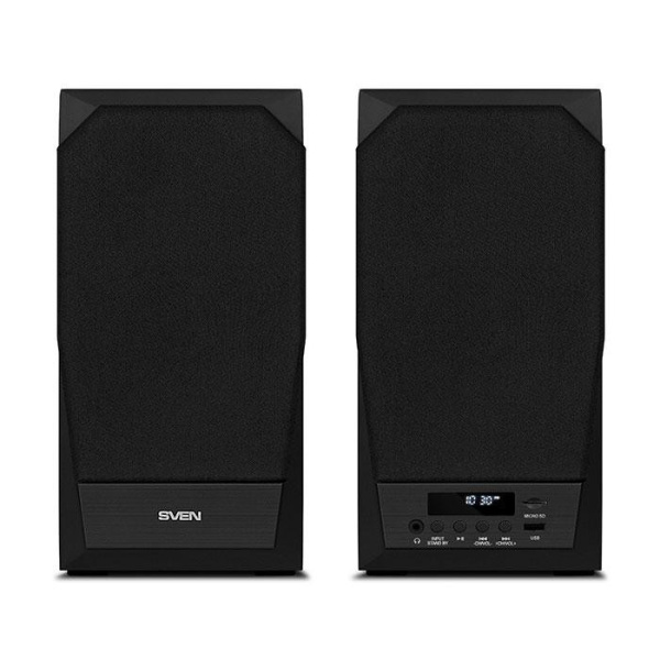 Актив.колонки 2.0 Sven MC-20 90Вт, Bluetooth, FM, MicroSD/USB, питание от сети, MDF, Black