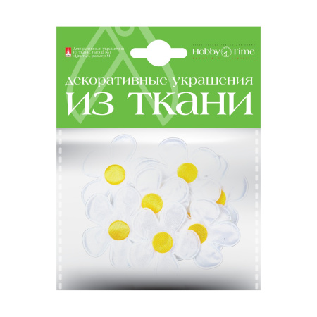 Декоративные украшения из ткани,  набор №1, "Цветы М" Hobby Time 2-163