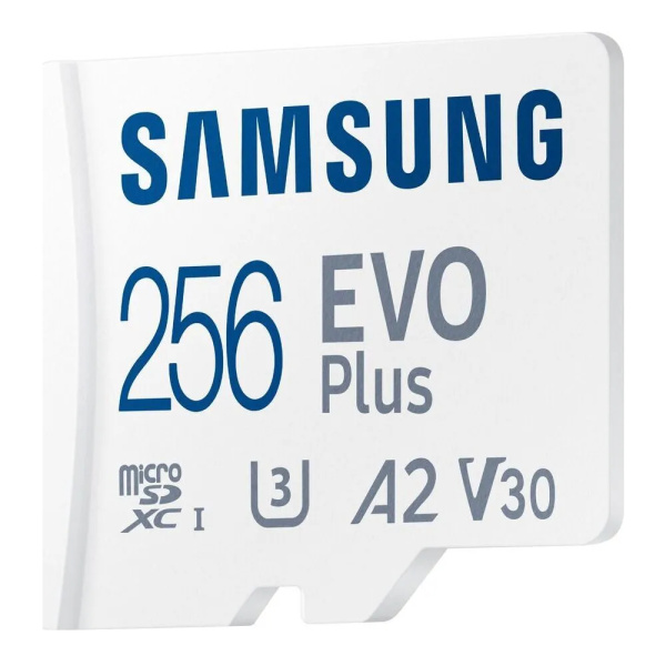 Карта памяти MicroSDXC 256Gb Samsung EVO Plus Class10 UHS-I U3 V30 [MB-MC256SA/EU] (SD адаптер)