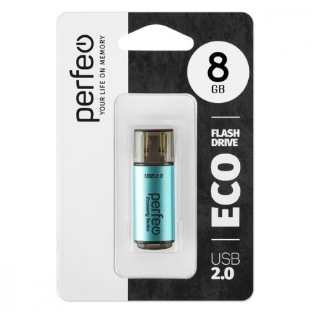 Флеш-накопитель USB2.0 8Gb Perfeo E04 (PF-E04G008ES) зеленый