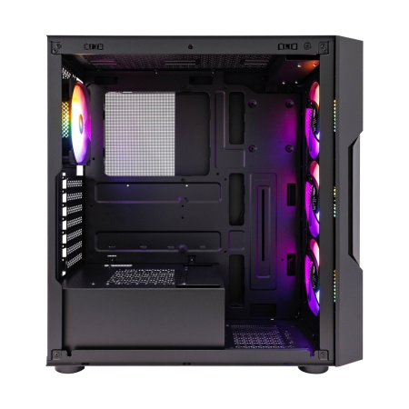 Корпус ATX Б_БП 1STPLAYER TRILOBITE T7-P Black (2*USB3.0, Audio, Window, 4x120mm LED, черный)[T7-P-BK-4F1