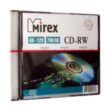 Диск CD-RW 1шт Mirex 700Mb 12x Slim (UL121002A8S)