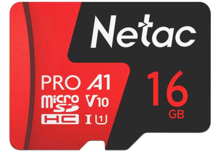Карта памяти MicroSDHC 16GB Netac P500 Extreme PRO Class10 U1 [NT02P500PRO-016G-S](без адаптера) R/W Speed 100/10 Мб/с