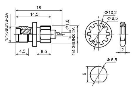 Разъем SMA-F, корпусной, SMA-BJ