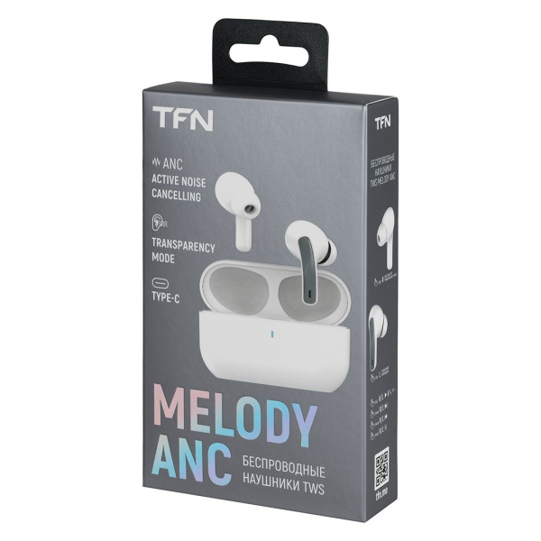 Гарнитура TWS TFN Melody ANC (HS-TWS033WH) 32 Ом 105дБ Белый
