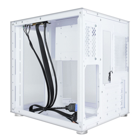 Корпус mATX Б_БП Ginzzu V220 Ginzzu V220 (USB3.0,Audio,белый,"стеклянный куб")